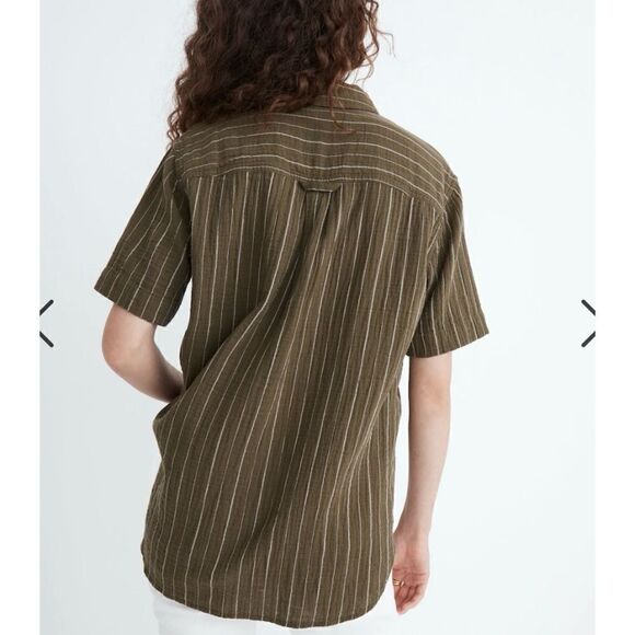 Madewell Lightspun Short-Sleeve Flap-Pocket Shirt in Stripe - Picture 4 of 8